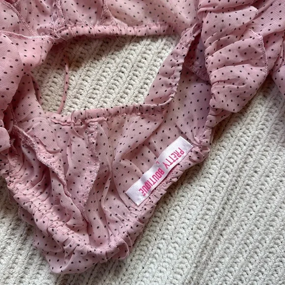 Pink Ruffled Off-Shoulder Top - Picture 3 of 3